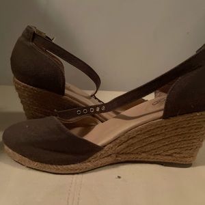 Wedge heel with ankle strap size 9